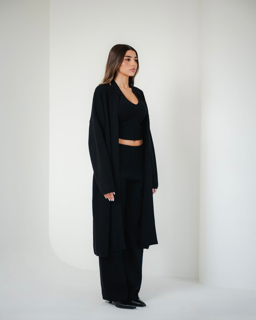 Black Monochrome Knit Set