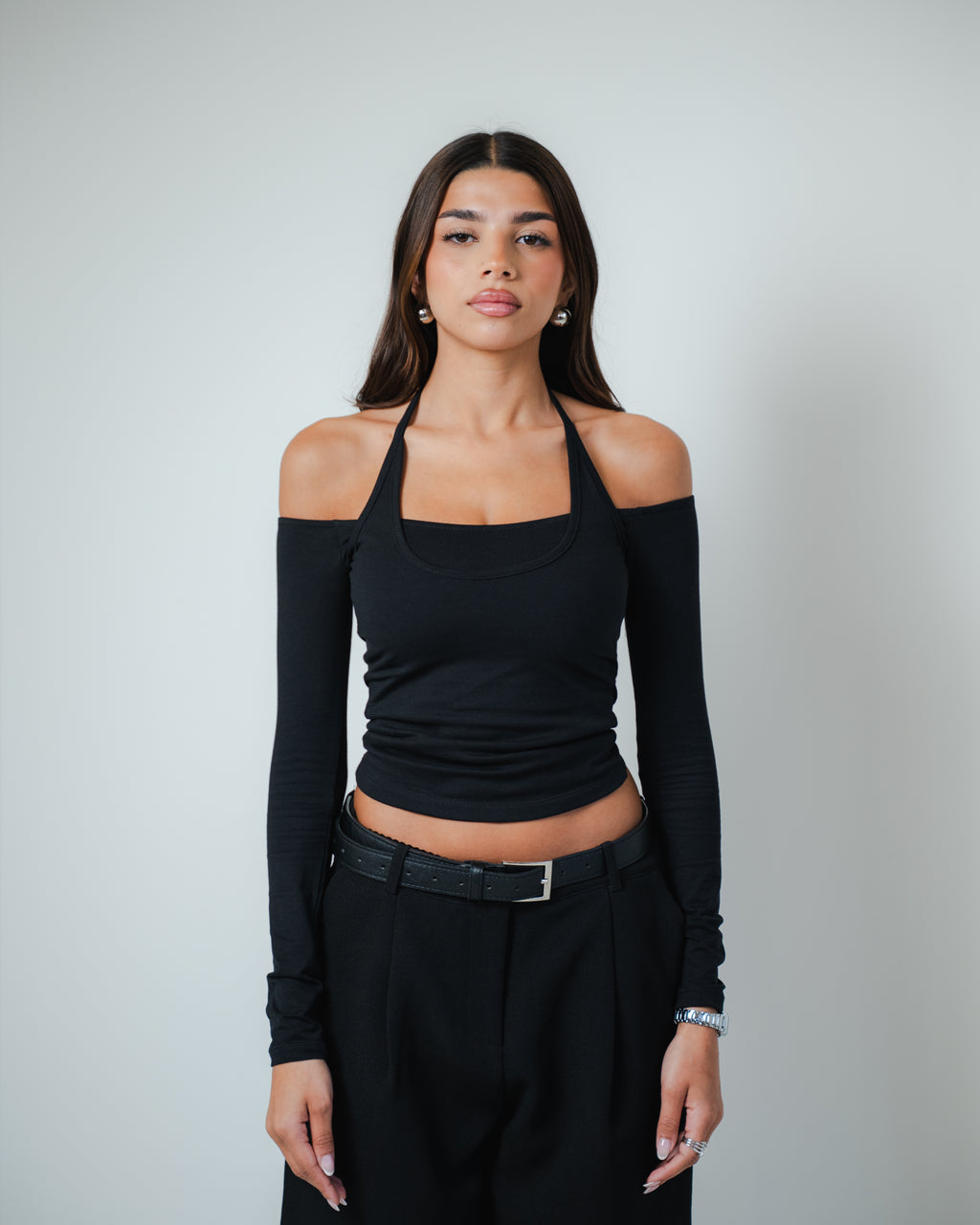 Black Double Layered Tank Top