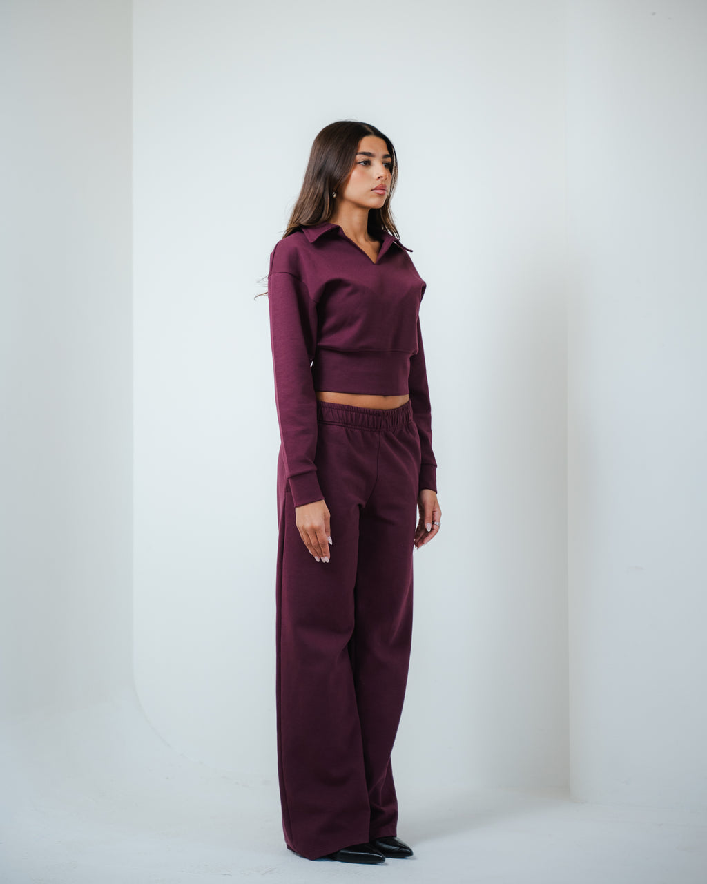 Burgundy Straight Jogger Trousers