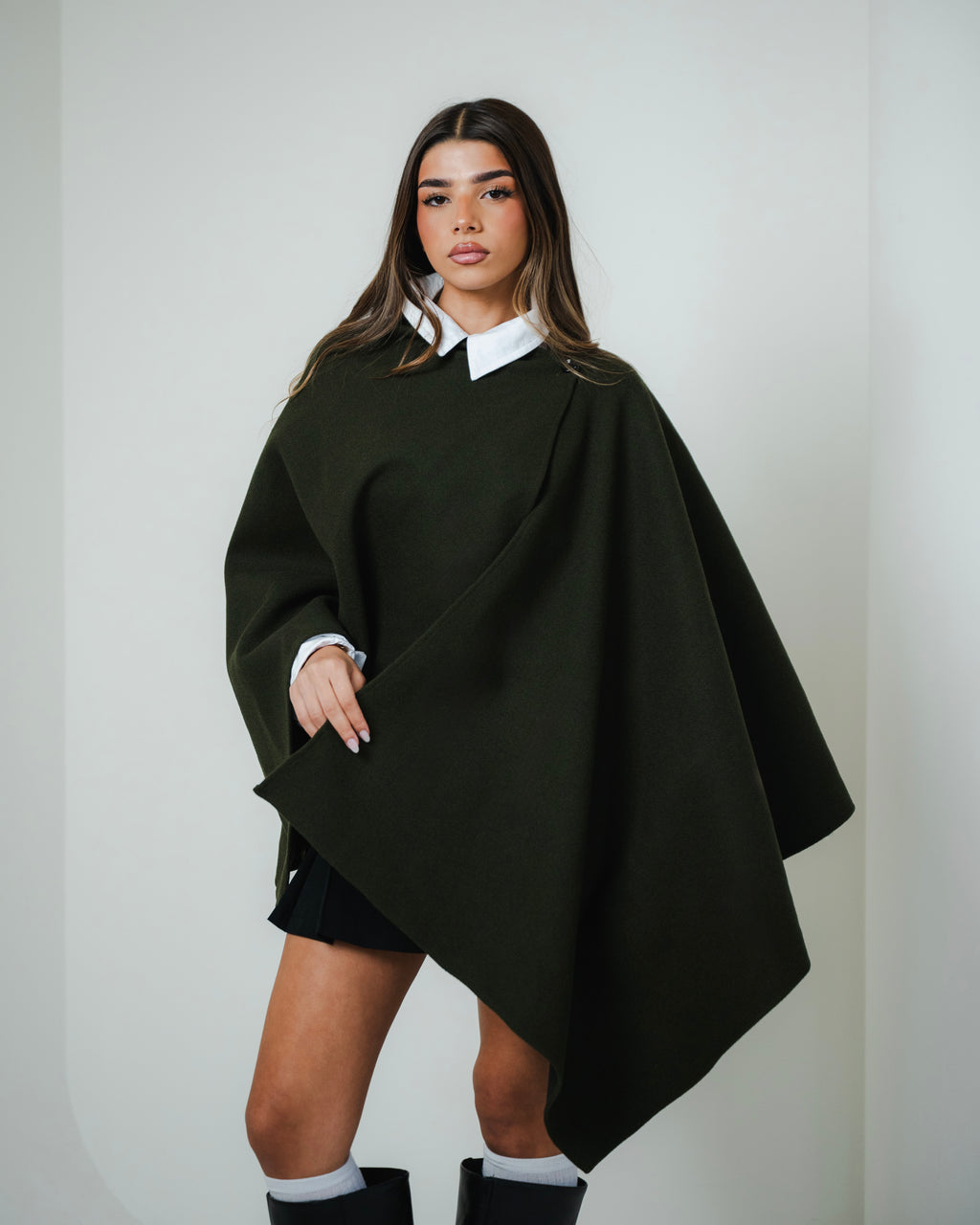 Olive Asymmetric Cape