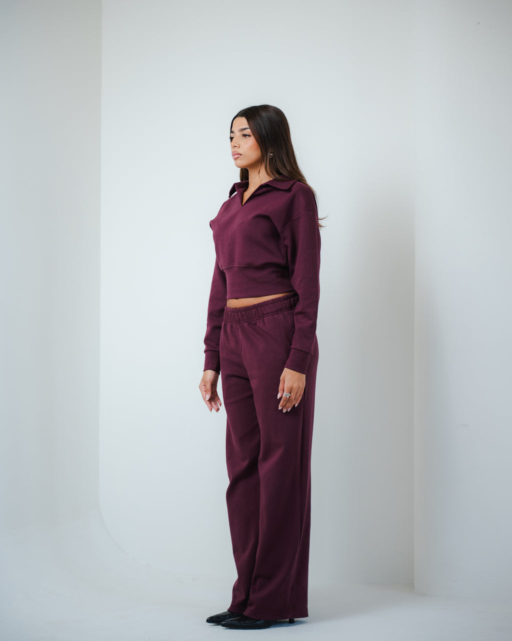 Burgundy Straight Jogger Trousers
