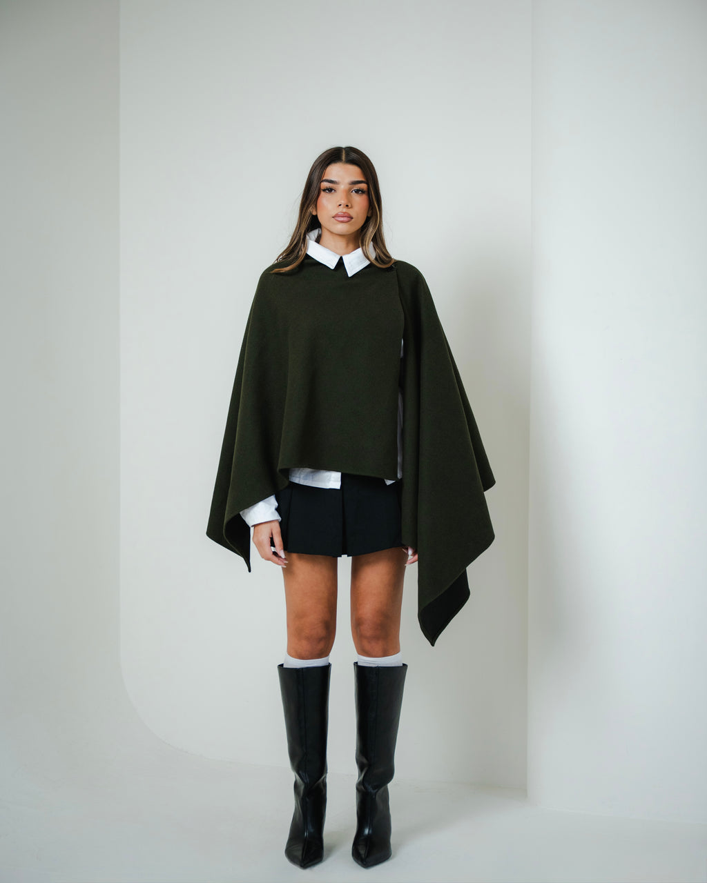 Olive Asymmetric Cape