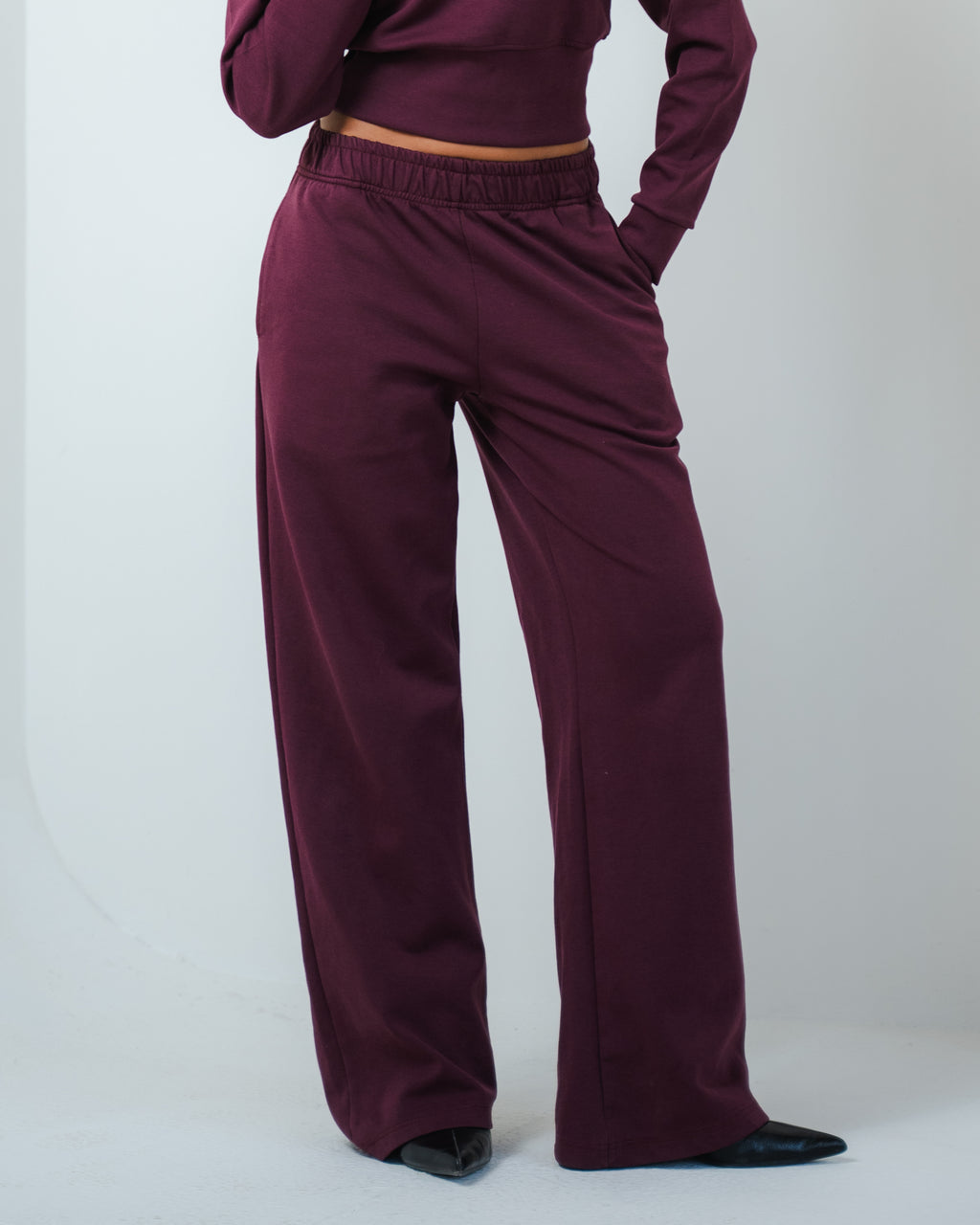 Burgundy Straight Jogger Trousers