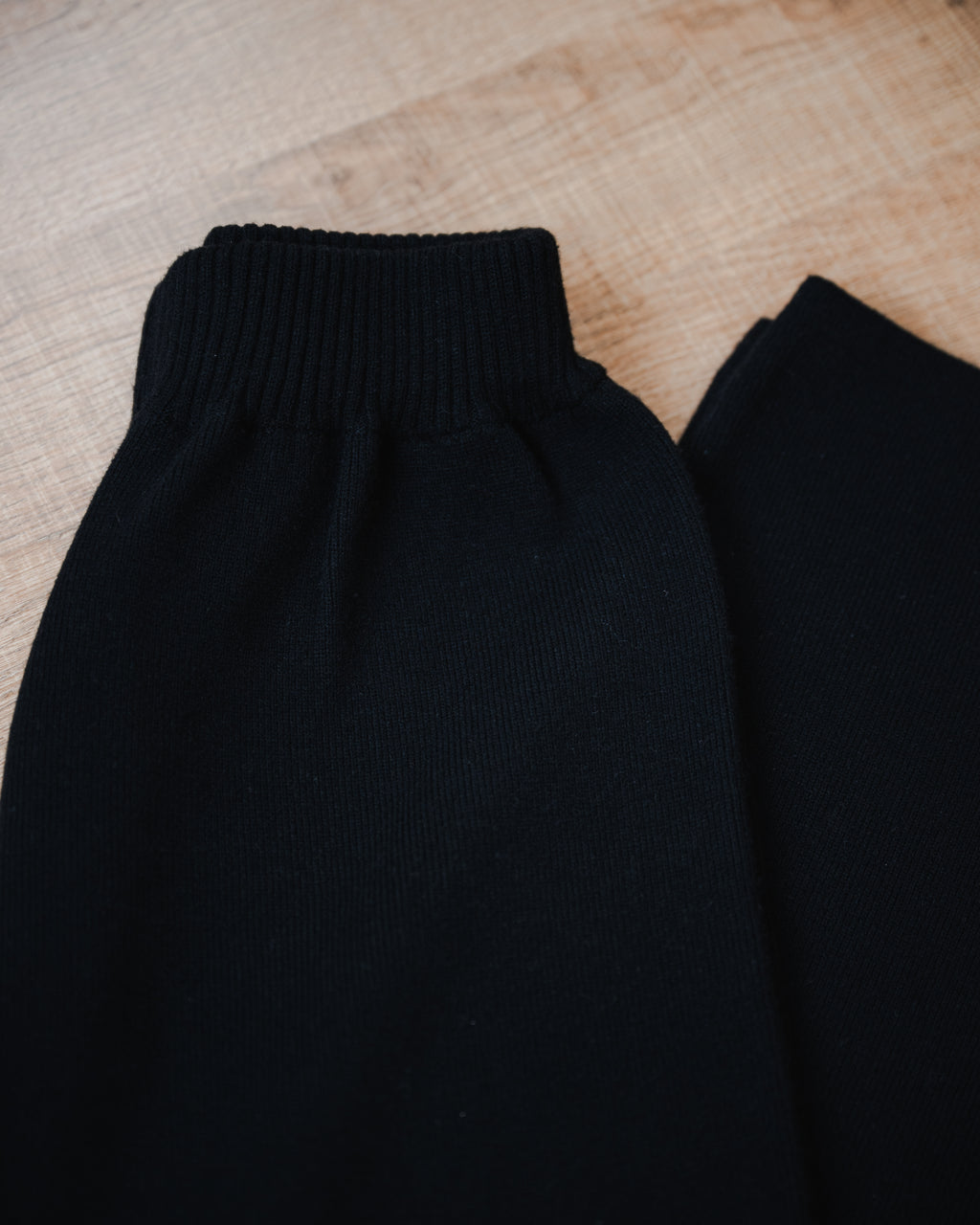 Black Straight Knit Pants