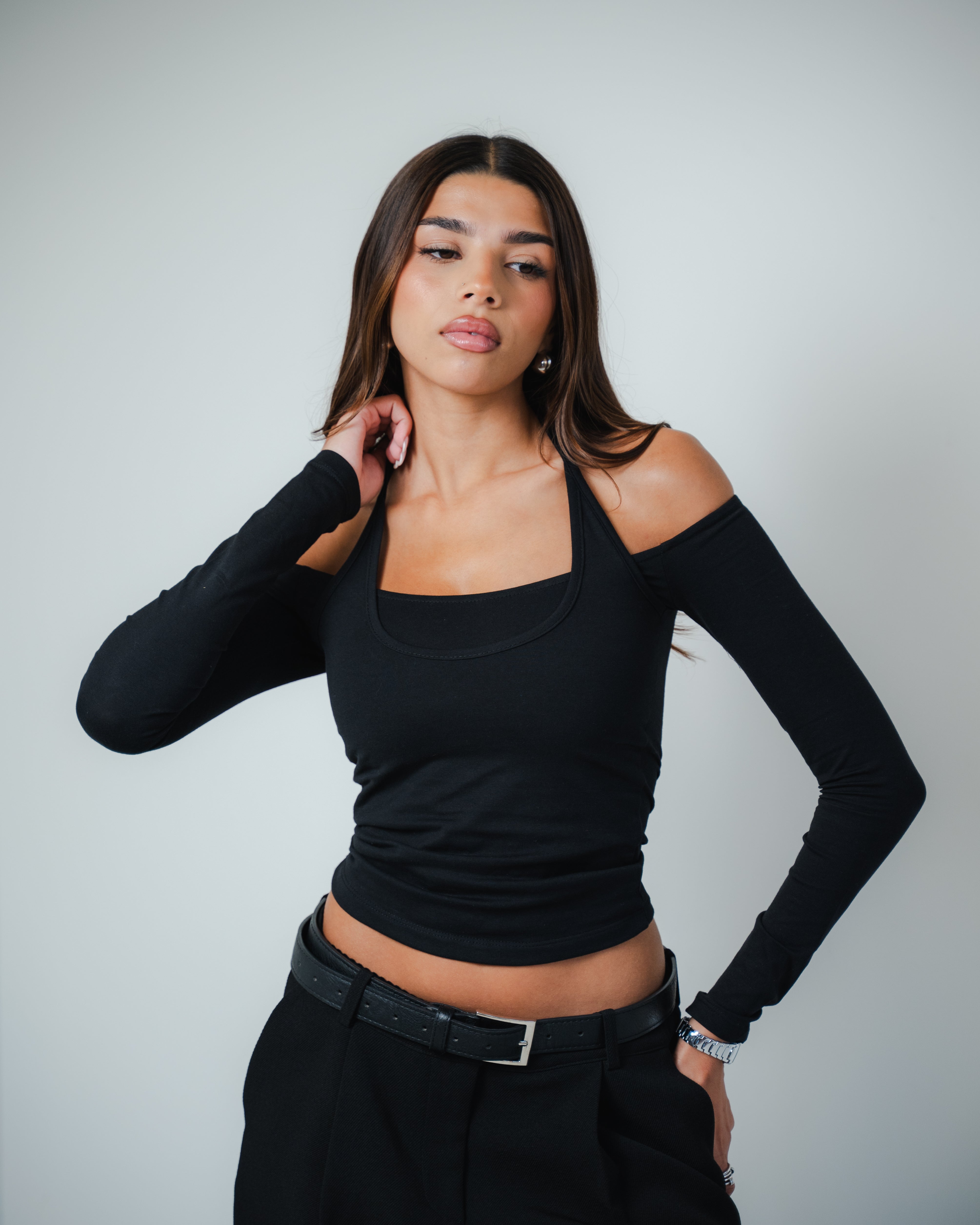Black Double Layered Tank Top The Petite Concept