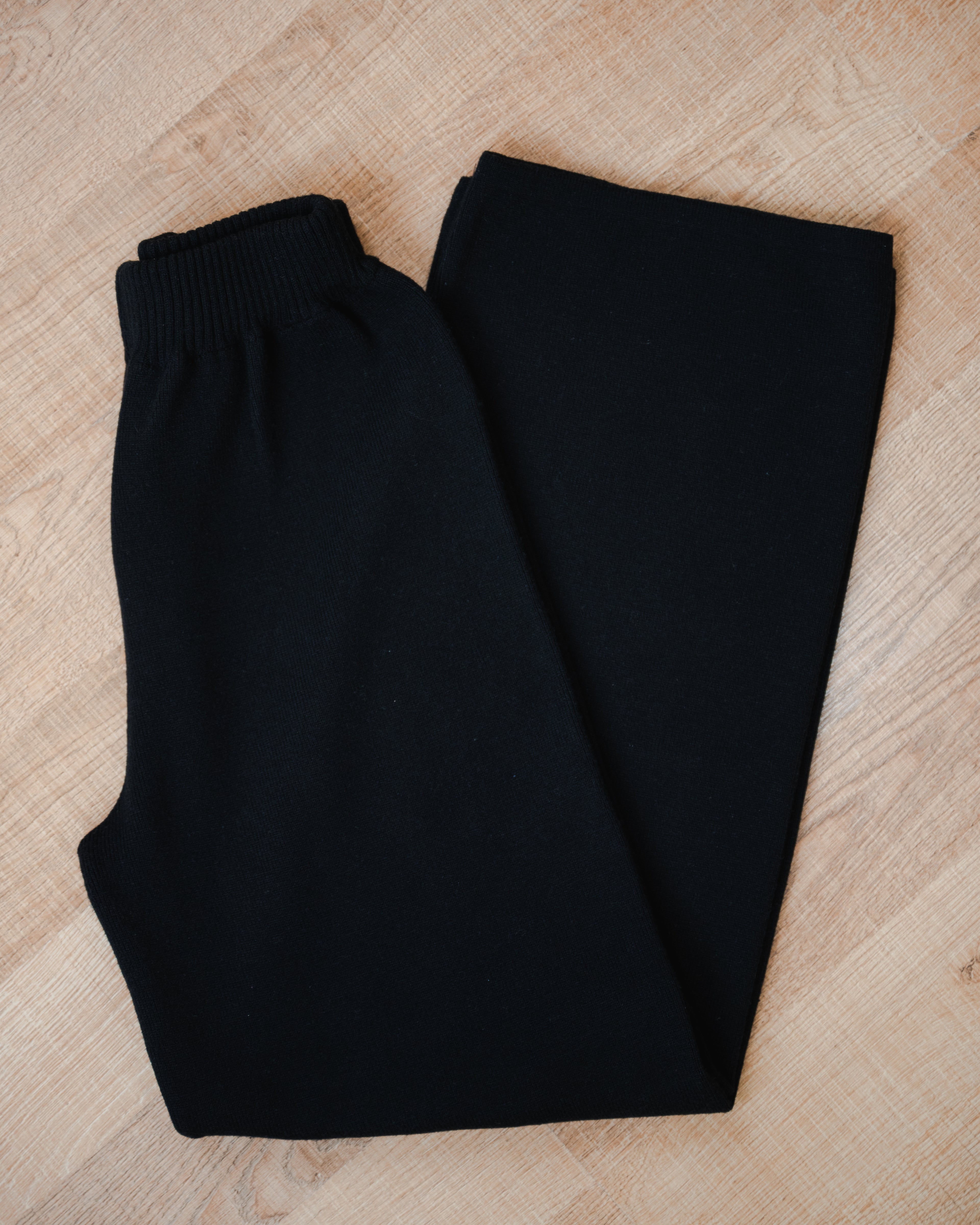 Black Straight Knit Pants