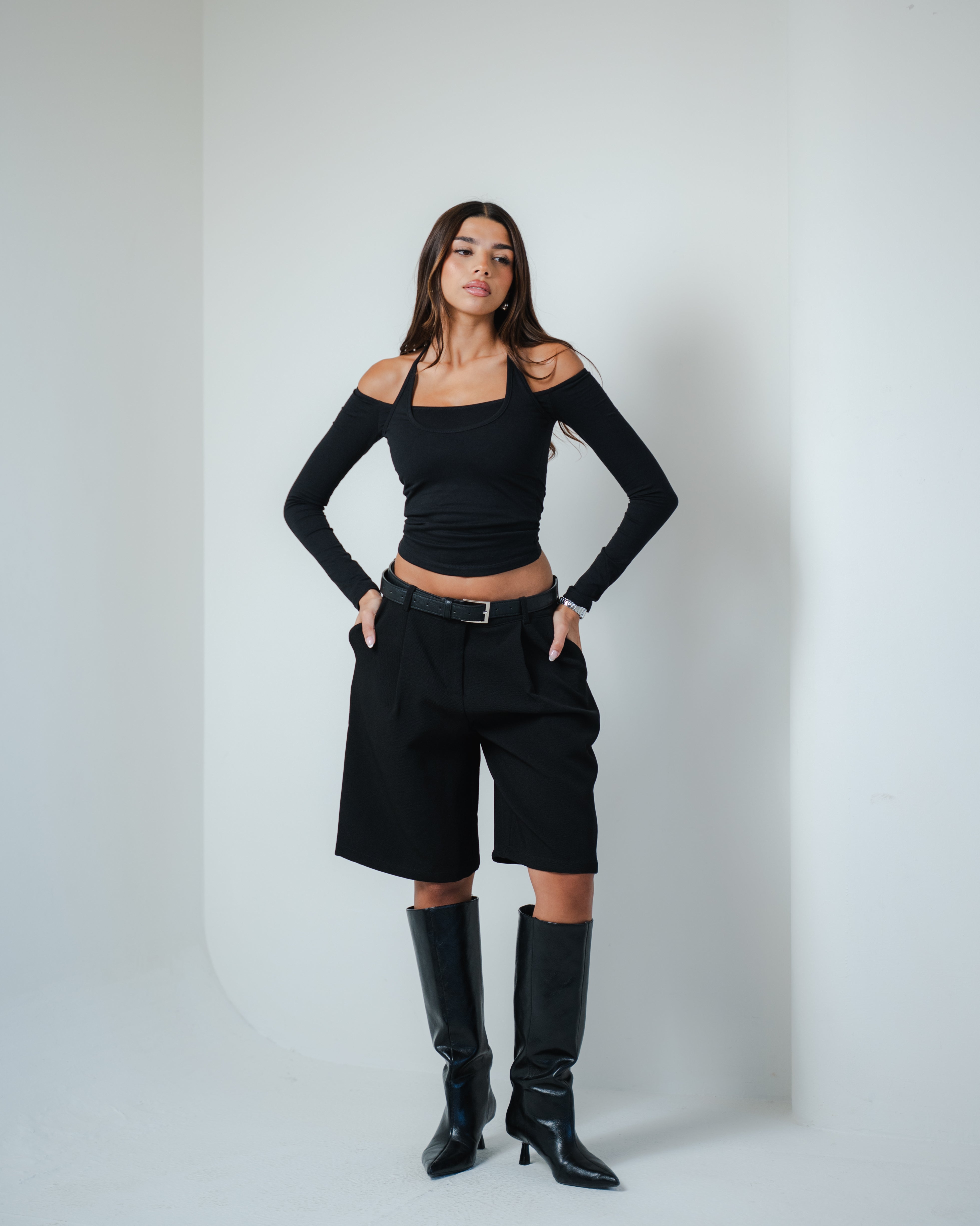 Black Double Layered Tank Top The Petite Concept