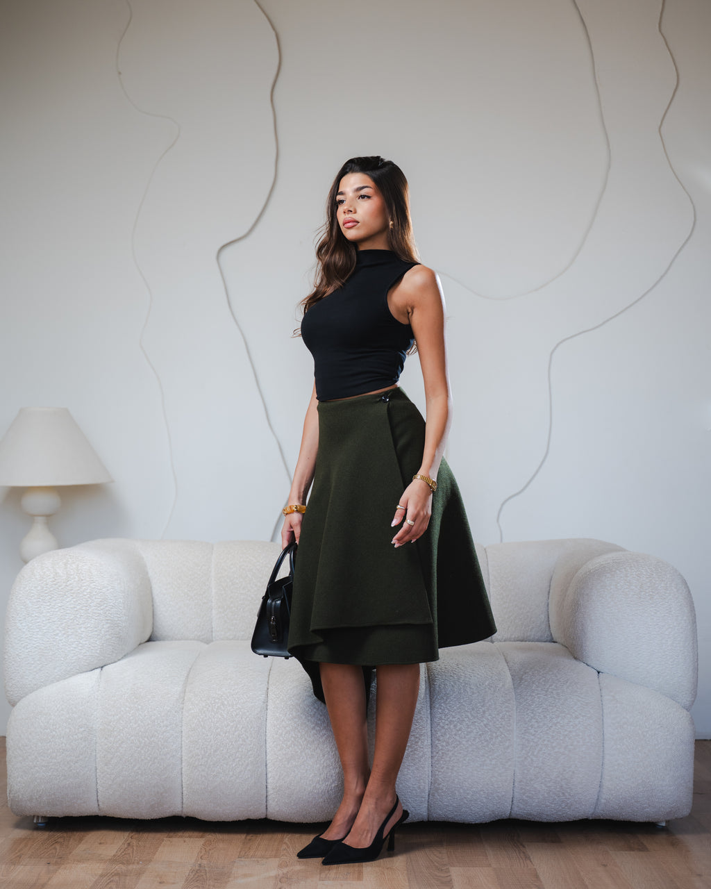 Olive Asymmetric Cape